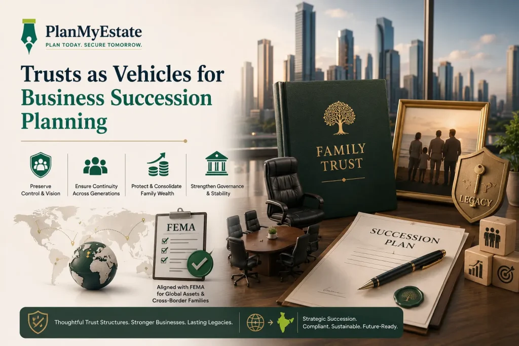 Business succession planning in India Private family trust India Trusts for business succession FEMA regulations for trusts Family trust for promoter shareholding