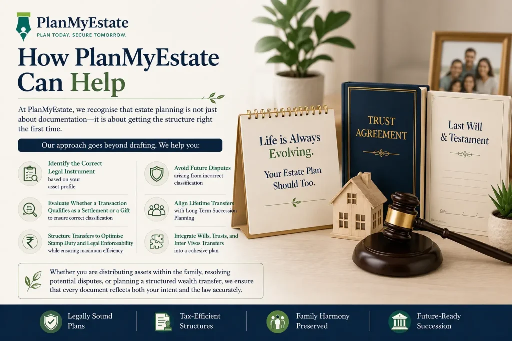 gift deed vs settlement deed India family settlement deed India gift deed for self acquired property