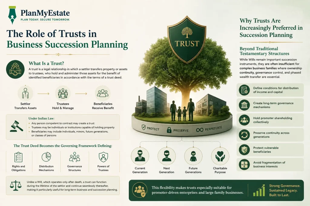 Business succession planning in India Private family trust India Trusts for business succession FEMA regulations for trusts Family trust for promoter shareholding