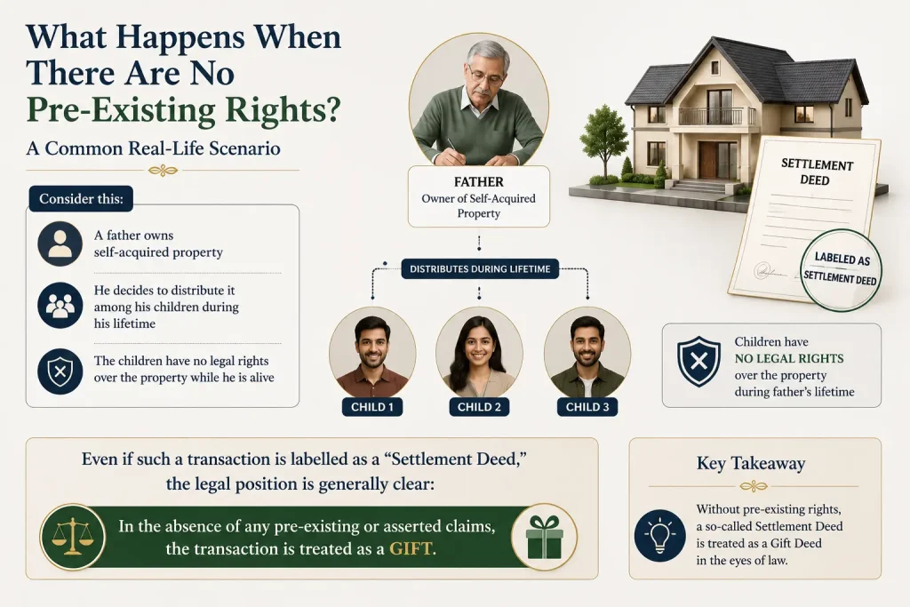 gift deed vs settlement deed India family settlement deed India gift deed for self acquired property
