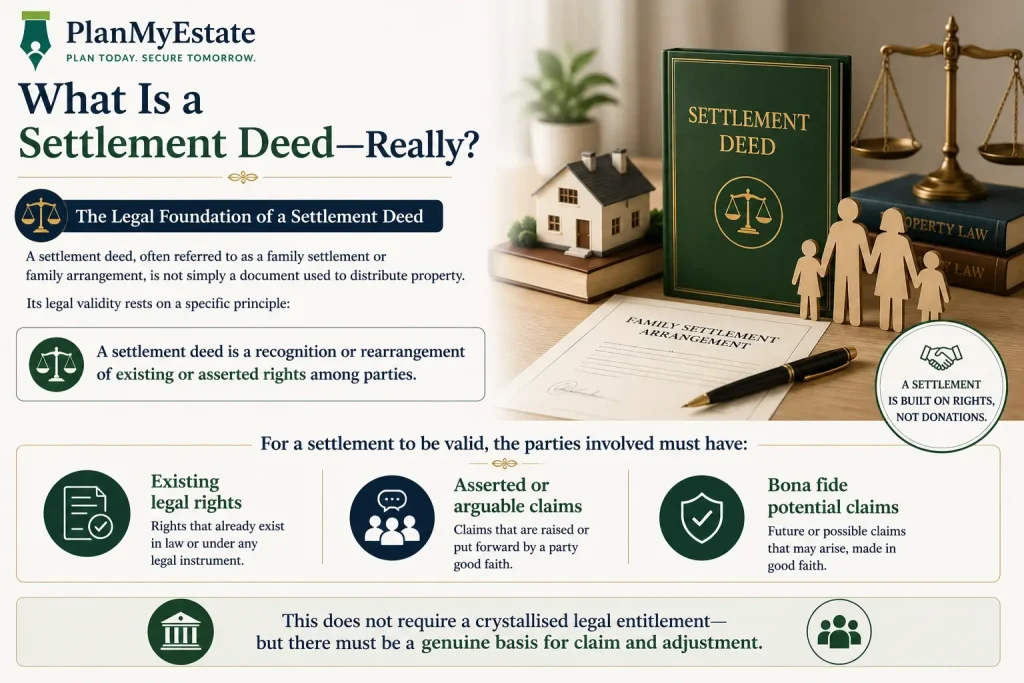 gift deed vs settlement deed India family settlement deed India gift deed for self acquired property
