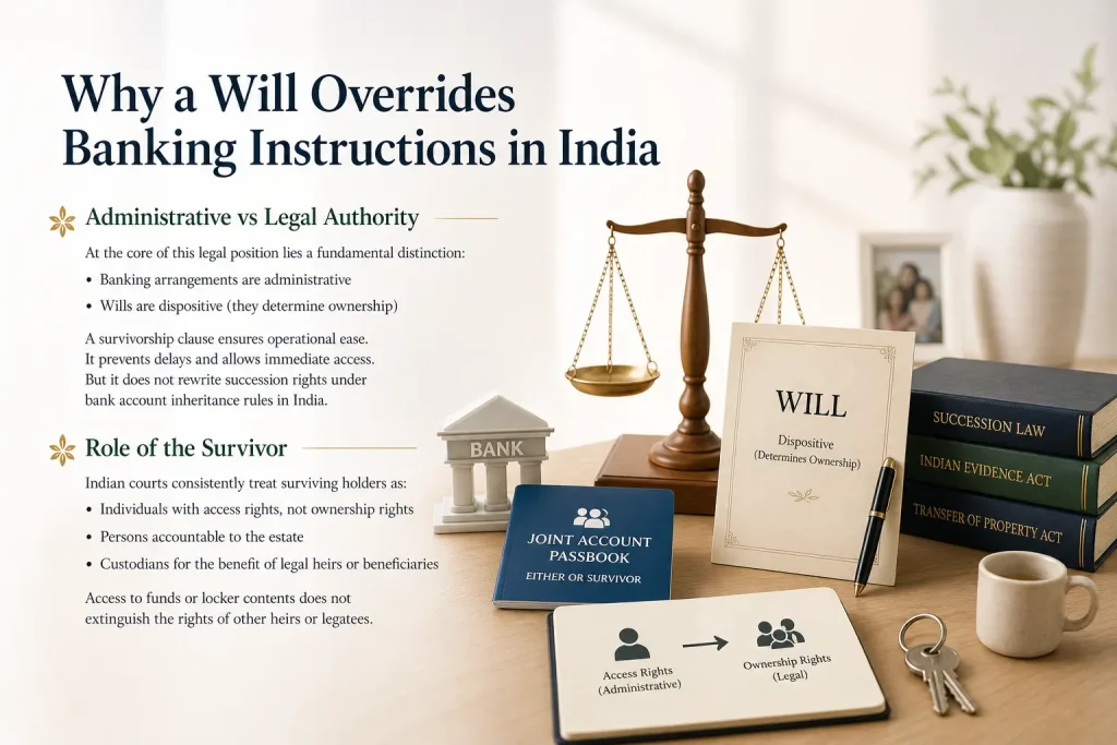 joint account after death either or survivor clause bank account inheritance rules