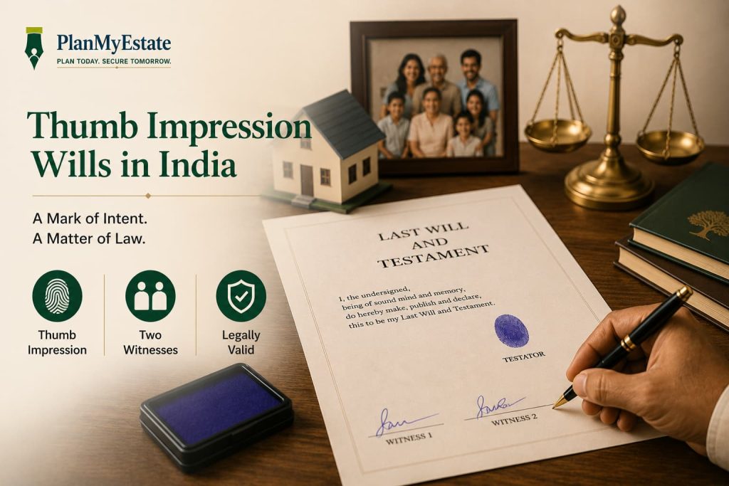 Thumb Impression Will India Legal Validity of Will in India Will Signed by Thumb Impression Indian Succession Act Section 63 Probate of Thumb Impression Will