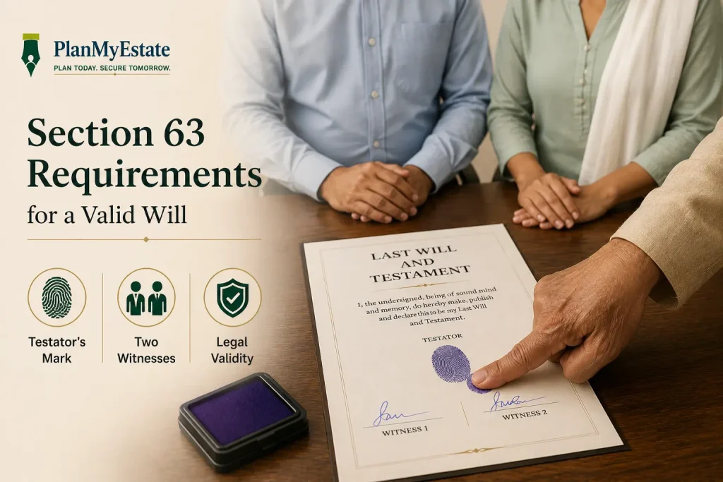 Thumb Impression Will India Legal Validity of Will in India Will Signed by Thumb Impression Indian Succession Act Section 63 Probate of Thumb Impression Will