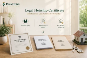 Legal heir certificate India Proof of inheritance property Succession certificate vs legal heir certificate Property transfer after death India Legal heir property rights